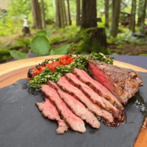 Medium-Rare Flank Steak with Charred Tomatoes