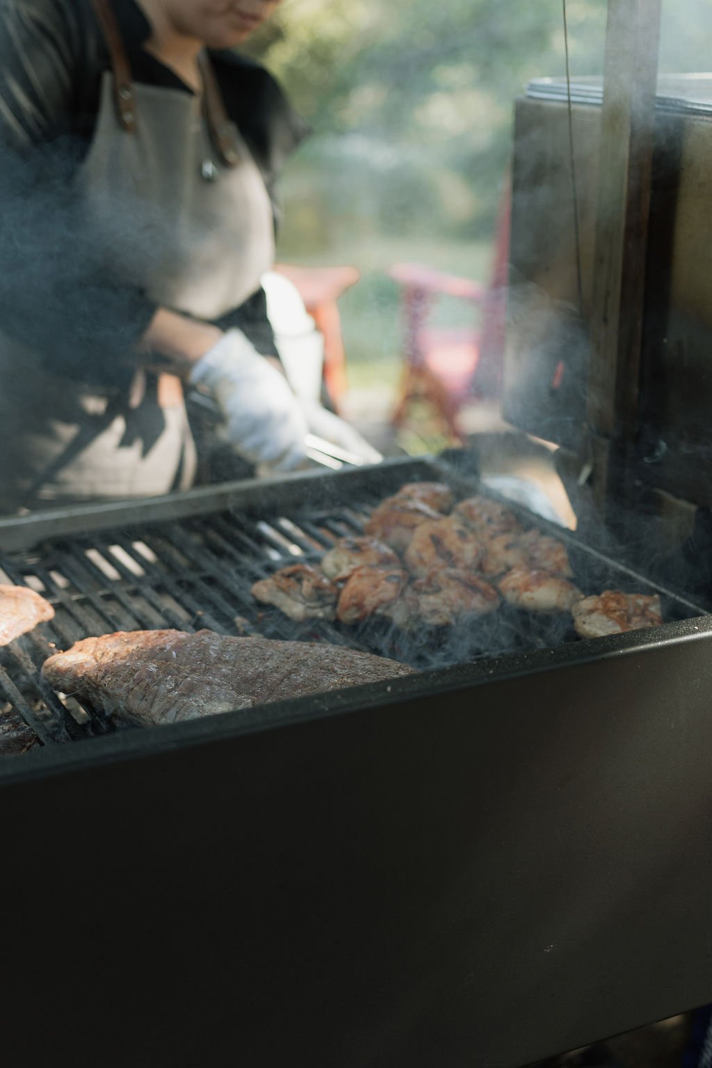 Fyrestoke fire-driven buffet wedding catering