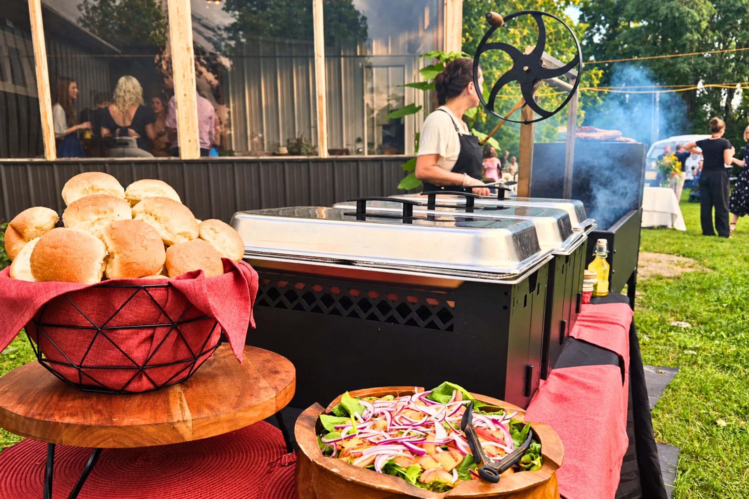Fyrestoke live-fire catering kitchen setup