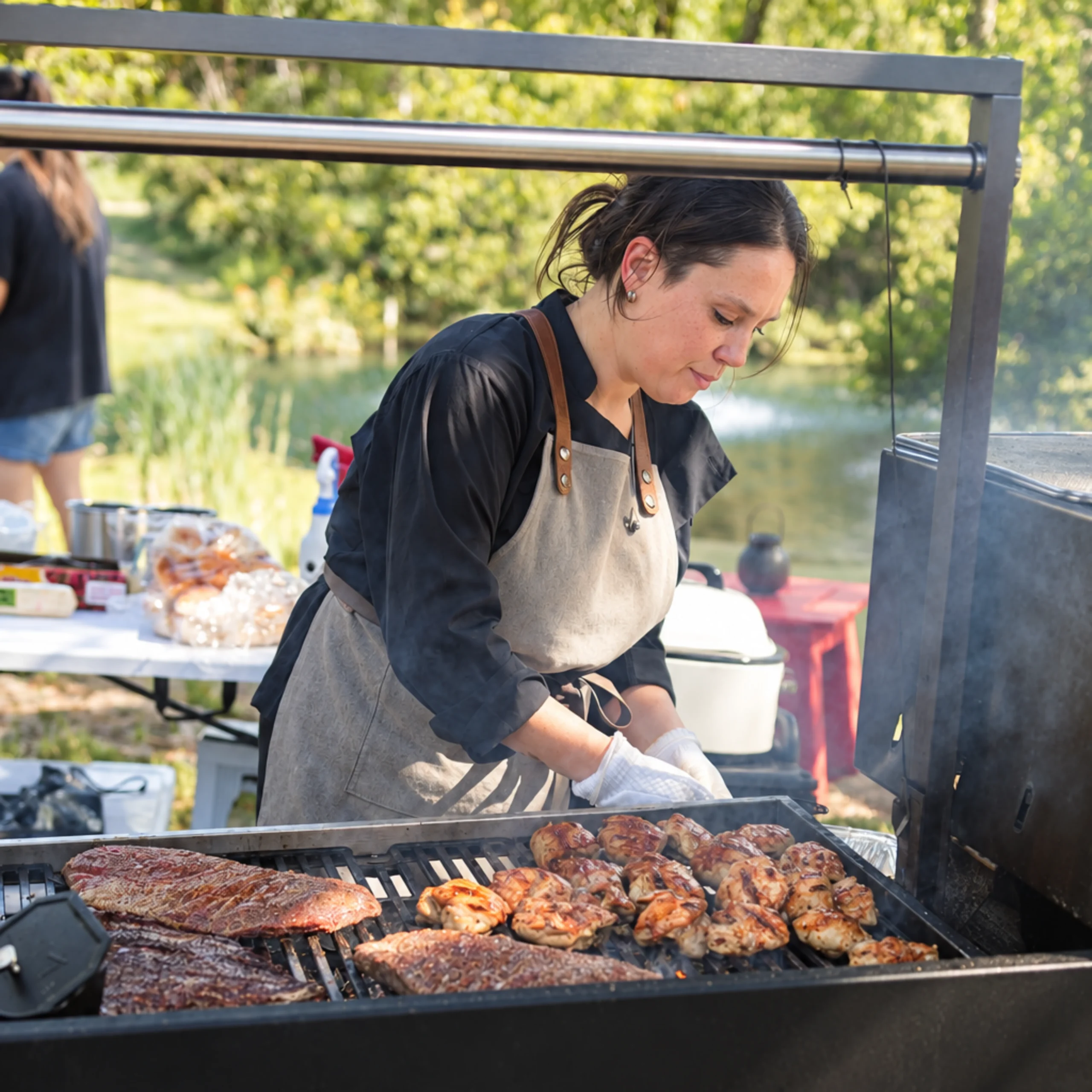 Fyrestoke live-fire kitchen preparing a Feast